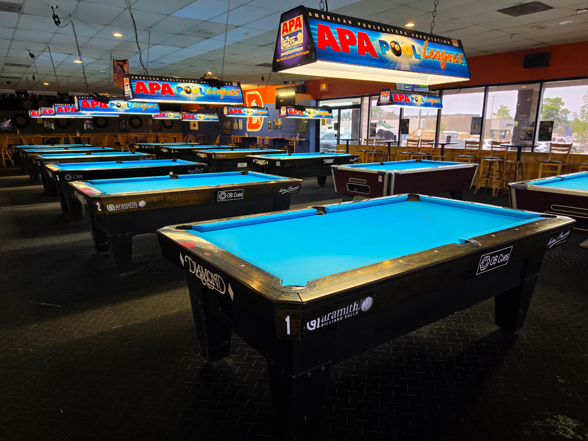 Pool hall interior at NayNay's Famous Door